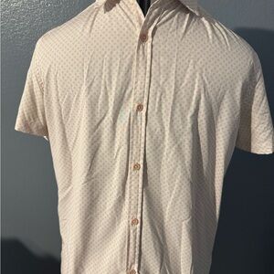 Kenneth Cole Cream Short-Sleeve Button-Down with Micro Print